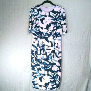 London Style Collection Abstract Multicolor Women's Lined Dress Size 8